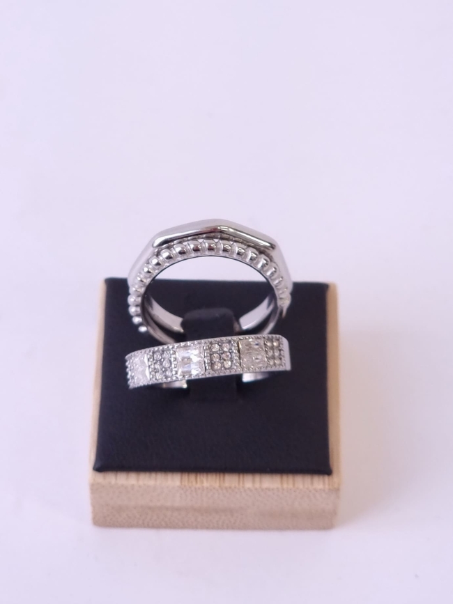 Δαχτυλίδι Ατσάλι Τριπλό Βέρα - Ασημί