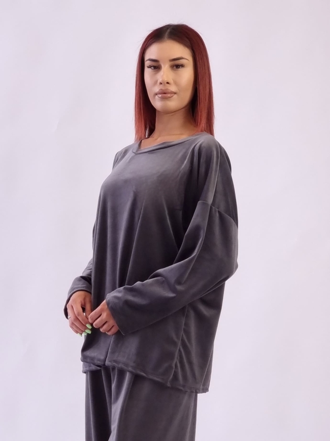 Σετ Velvet Oversized - Γκρί