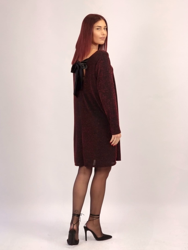 Φόρεμα Λούρεξ Με Φιόγκο-Μαύρο