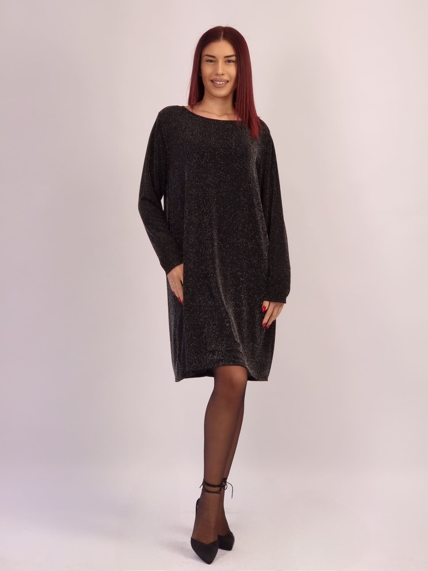 Φόρεμα Λούρεξ Με Φιόγκο-Μαύρο Φόρεμα Λούρεξ Με Φιόγκο-Μαύρο