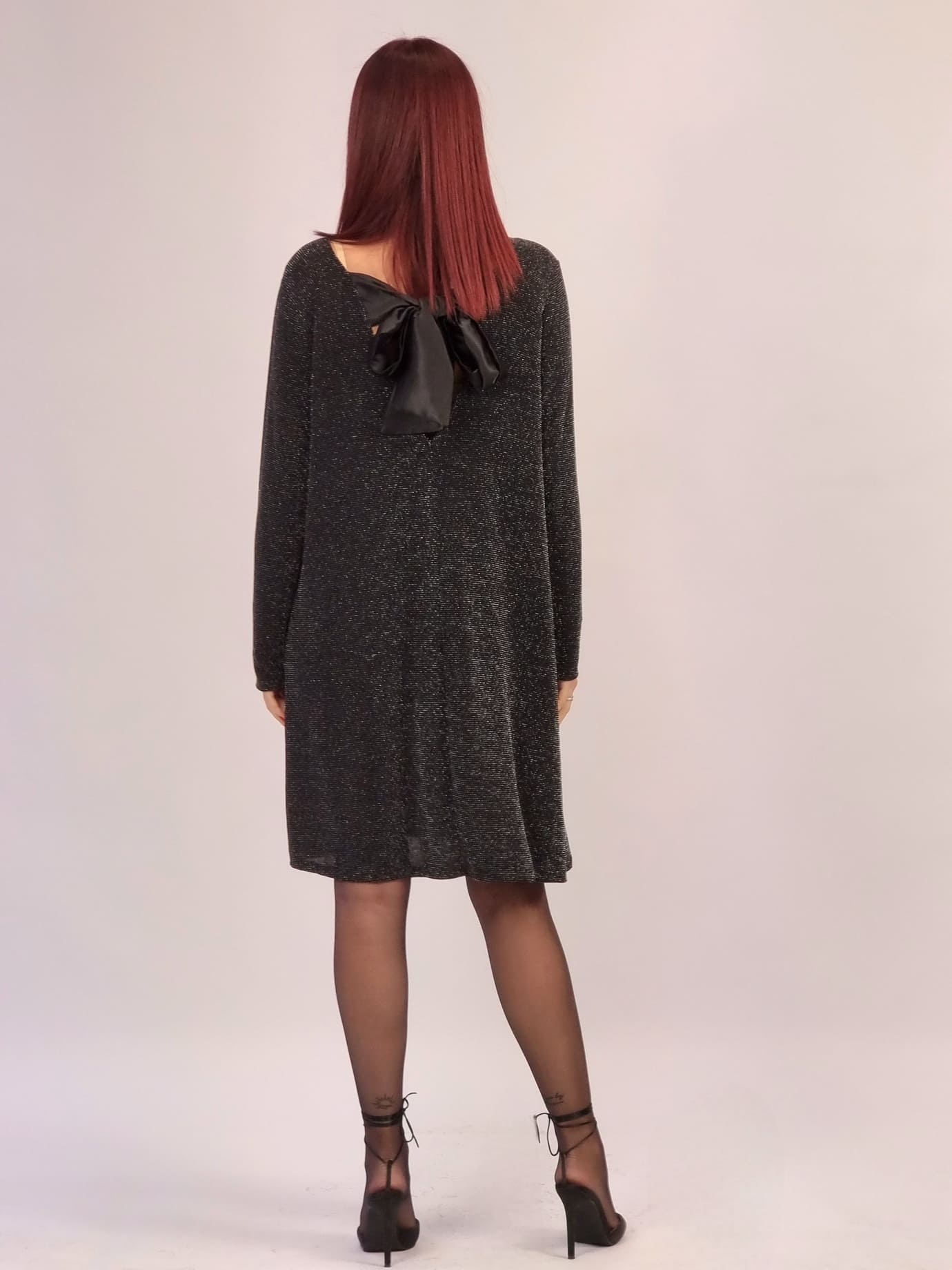 Φόρεμα Λούρεξ Με Φιόγκο-Μαύρο Φόρεμα Λούρεξ Με Φιόγκο-Μαύρο