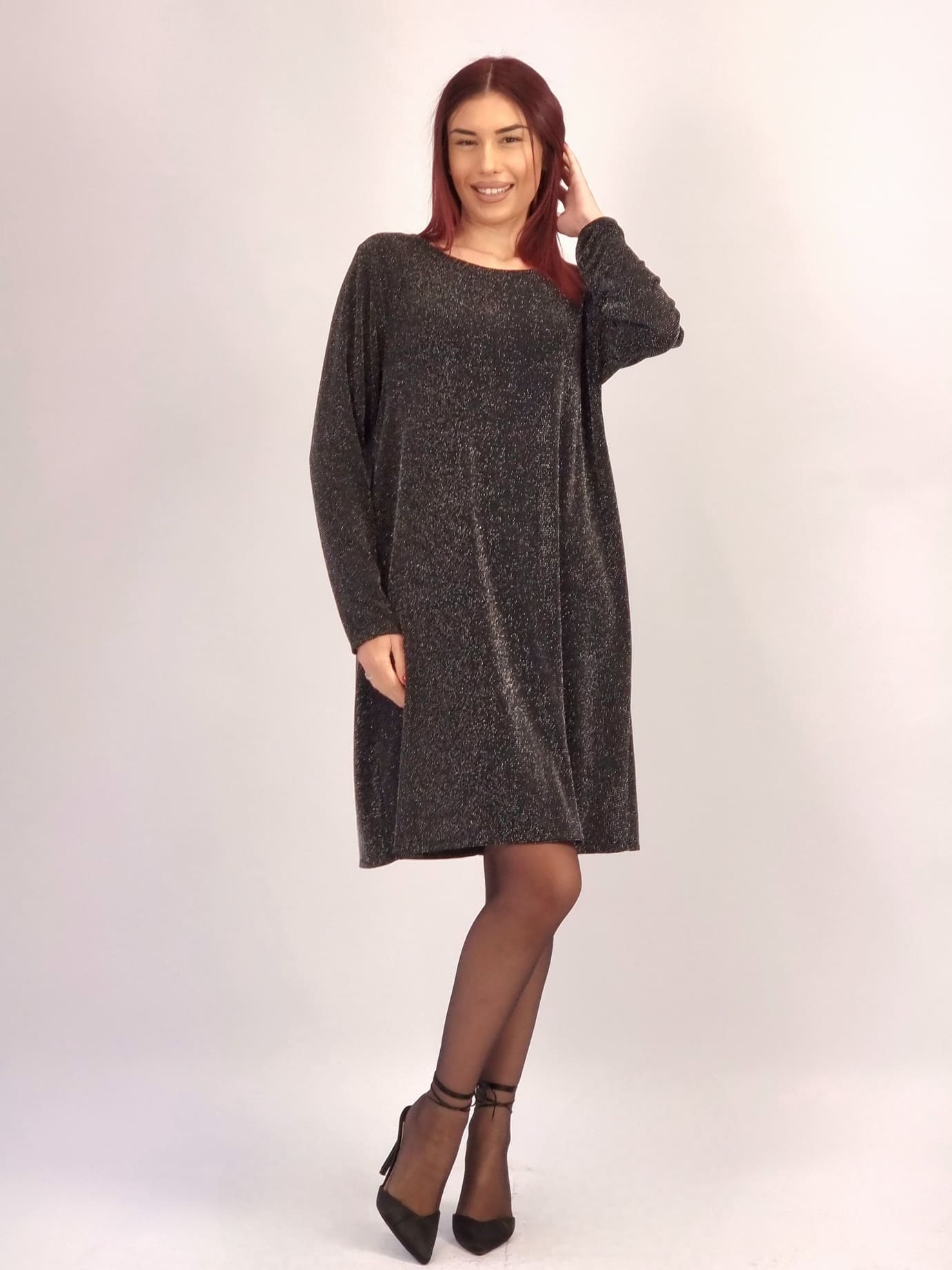 Φόρεμα Λούρεξ Με Φιόγκο-Μαύρο Φόρεμα Λούρεξ Με Φιόγκο-Μαύρο