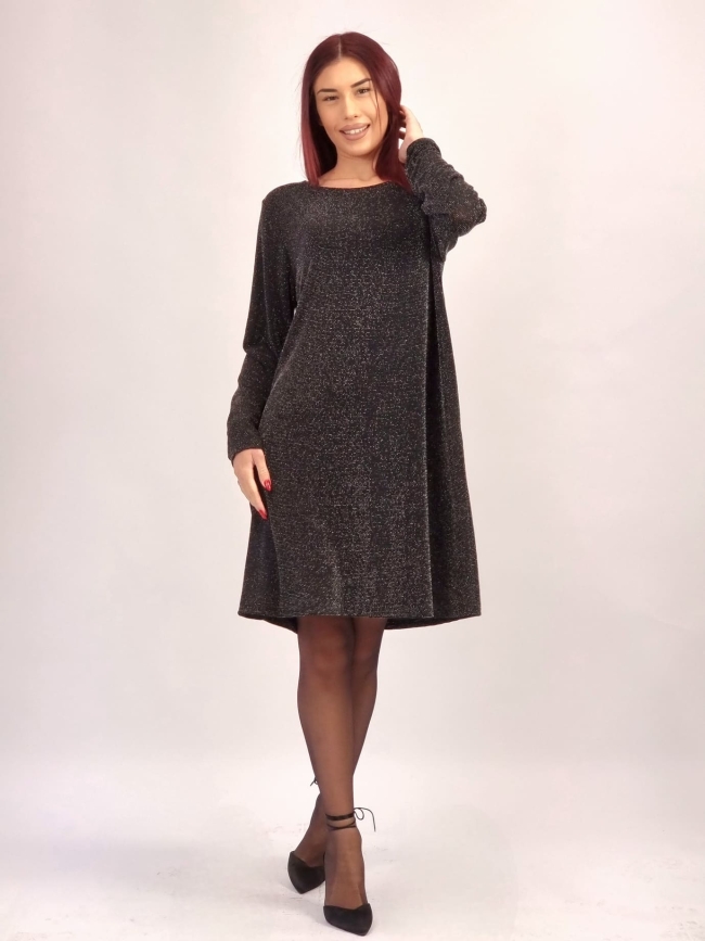 Φόρεμα Λούρεξ Με Φιόγκο-Μαύρο