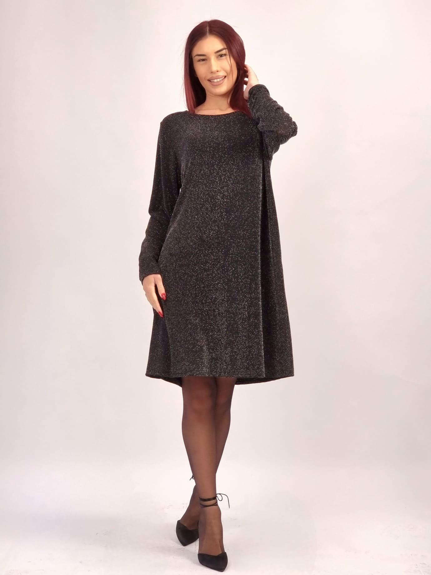 Φόρεμα Λούρεξ Με Φιόγκο-Μαύρο Φόρεμα Λούρεξ Με Φιόγκο-Μαύρο