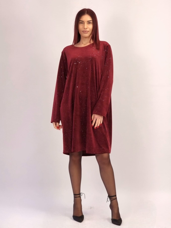 Φόρεμα Velvet με Καθρεφτάκια- Κόκκινο Φόρεμα Velvet με Καθρεφτάκια- Κόκκινο