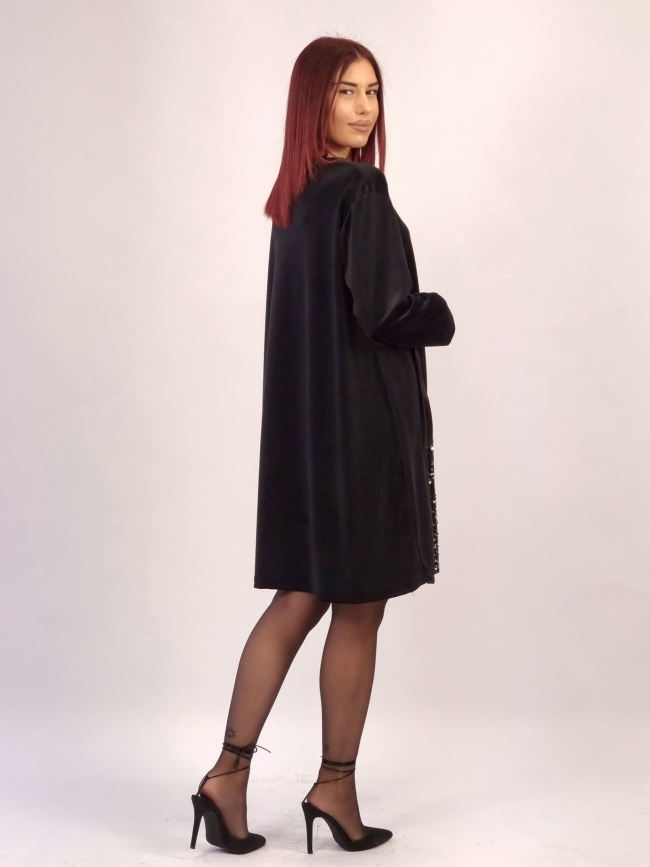 Φόρεμα Velvet με Παγιέτα- Γκρί