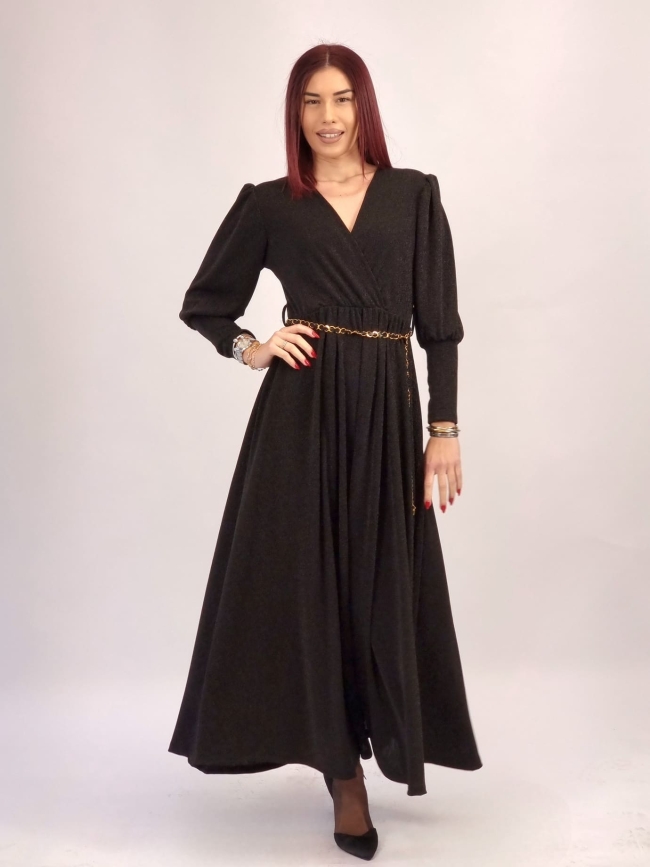 Φόρεμα Μάξι Λούρεξ -Ασημί