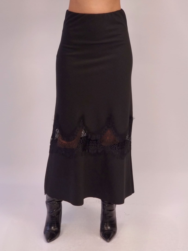 Μπλούζα Με Δαντέλα Ποντοστόφα -Μαύρο Μπλούζα Με Δαντέλα Ποντοστόφα -Μαύρο