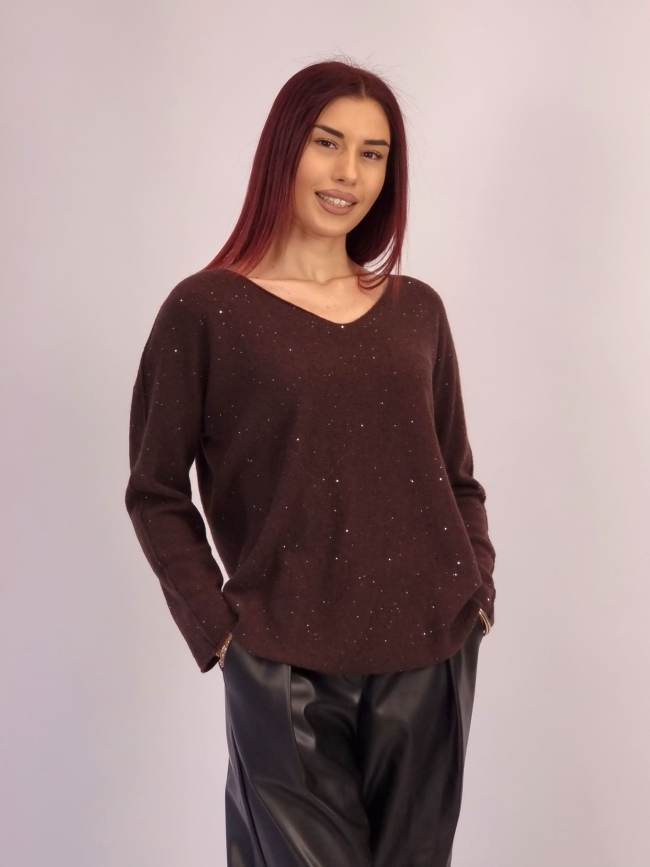 Μπλούζα Πλεκτή Με Παγιέτα- Μαύρο Μπλούζα Πλεκτή Με Παγιέτα- Μαύρο