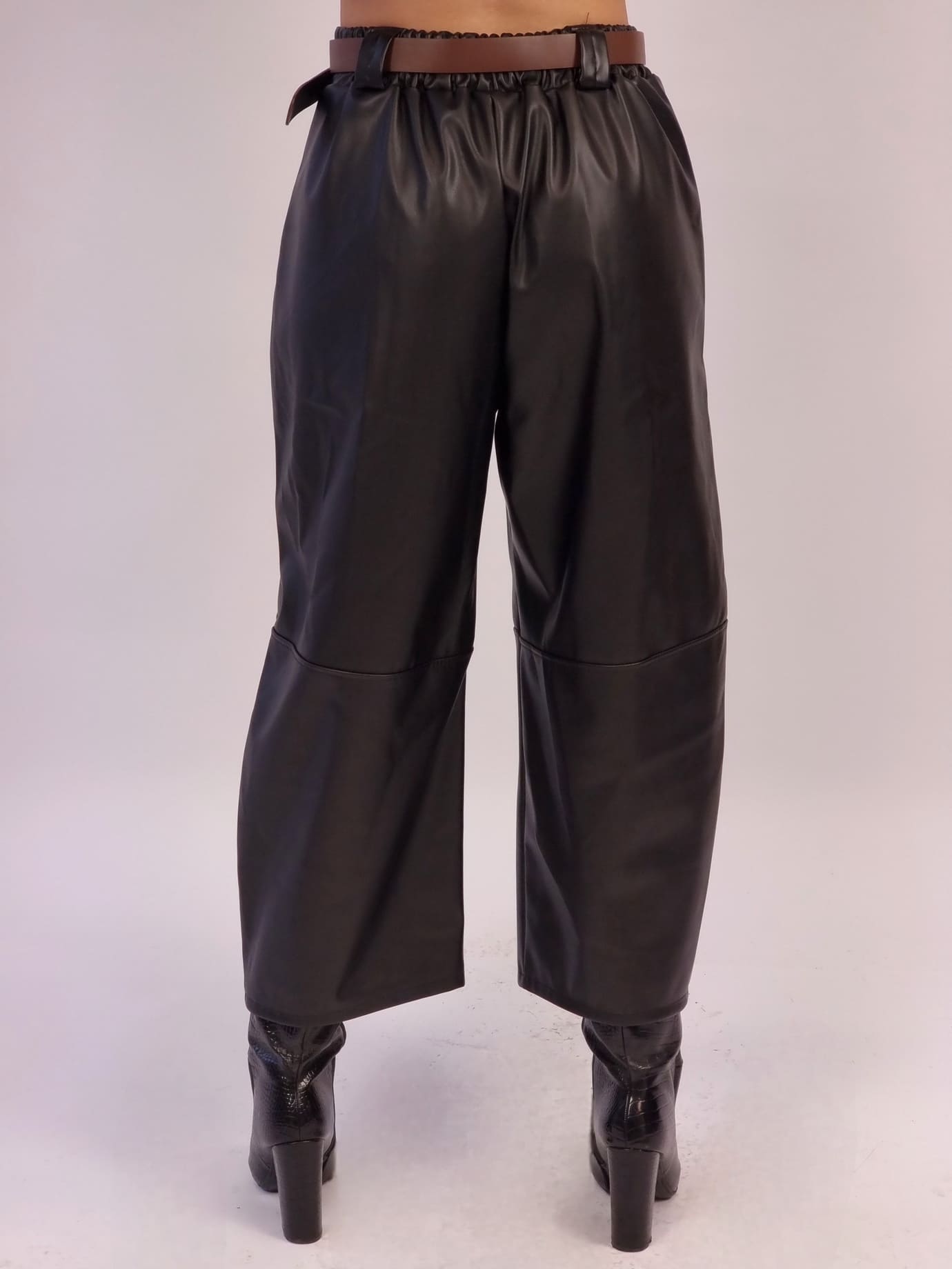 Παντελόνι Δερματίνη Φαρδύ-Μαύρο Παντελόνι Δερματίνη Φαρδύ-Μαύρο