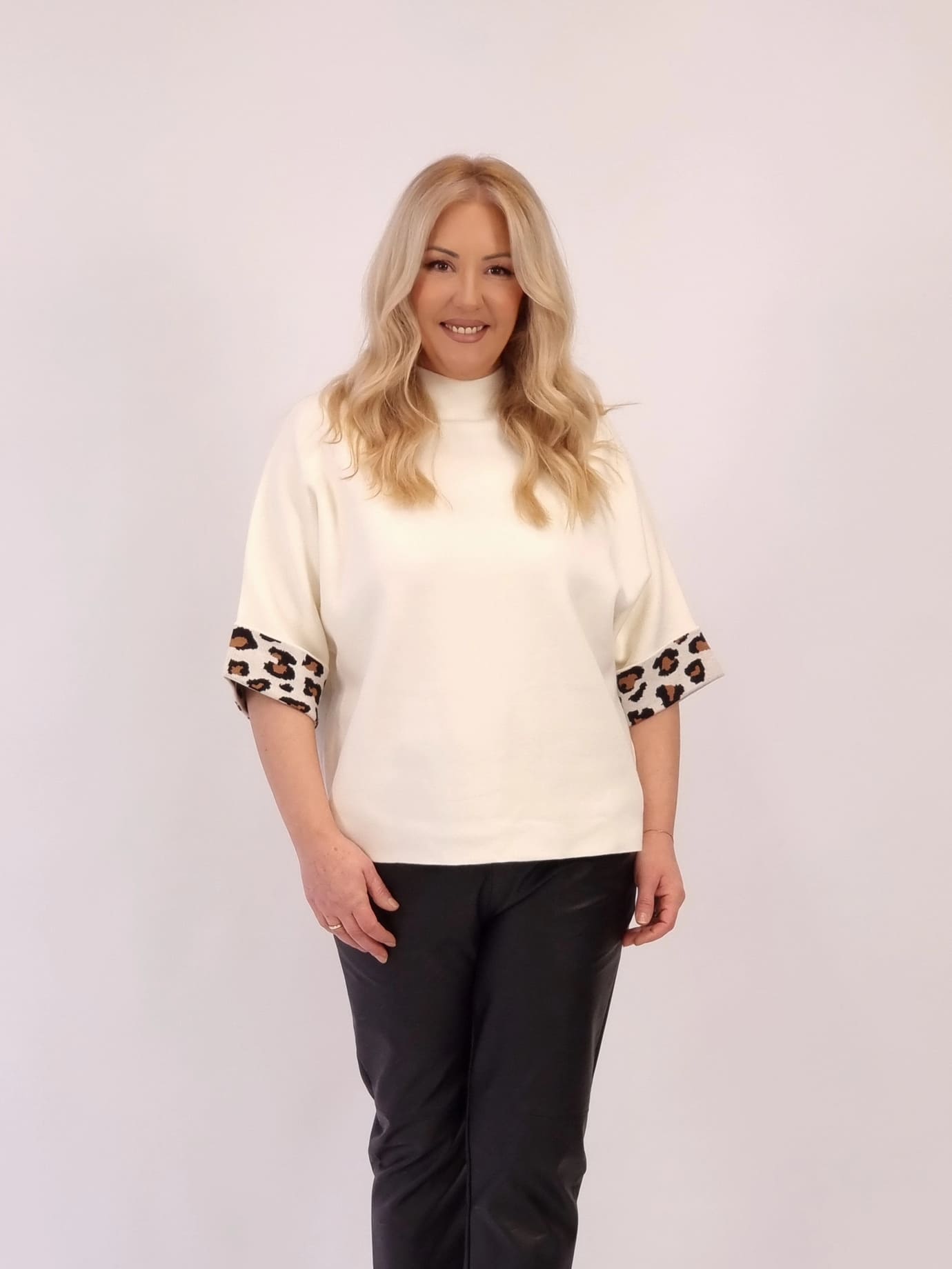 Μπλούζα Πλεκτή Λεπτομέρεια Animal-Μαύρο Μπλούζα Πλεκτή Λεπτομέρεια Animal-Μαύρο