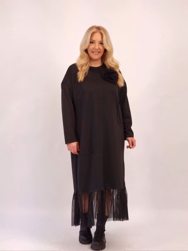 Φόρεμα Καρφίτσα Τούλι-Μαύρο