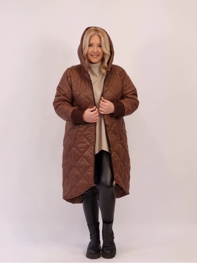 Μπουφάν Καπιτονέ Oversized Με Φερμουάρ - Σοκολά Μπουφάν Καπιτονέ Oversized Με Φερμουάρ - Σοκολά