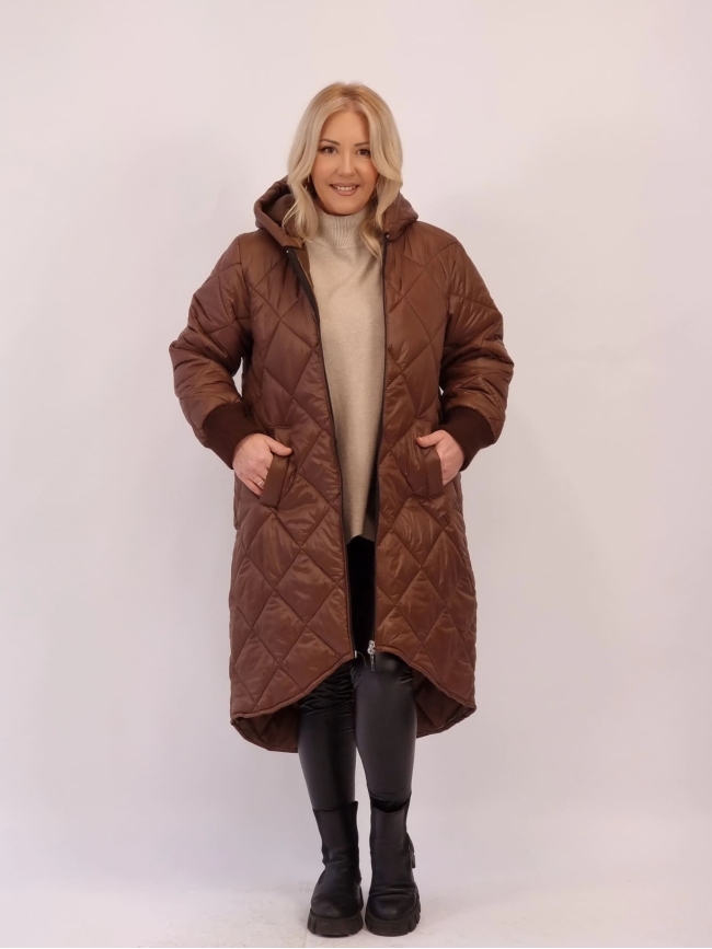 Μπουφάν Καπιτονέ Oversized Με Φερμουάρ - Σοκολά Μπουφάν Καπιτονέ Oversized Με Φερμουάρ - Σοκολά