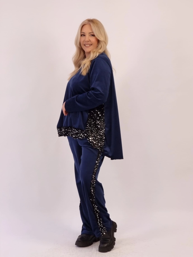 Σετ Παγιέτα Oversize Velvet-Σοκολά