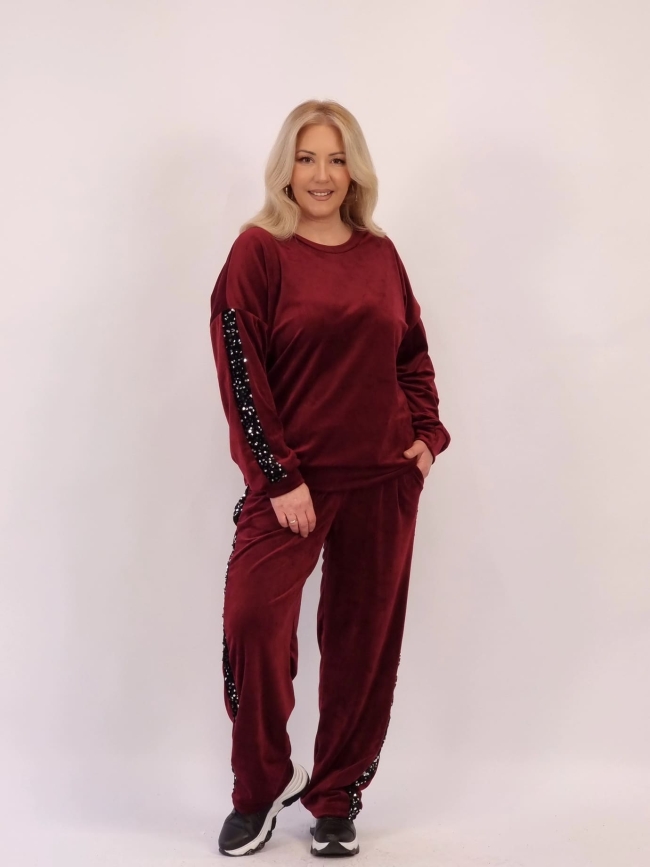 Σετ Μπλούζα Παγιέτα Παντελόνι-Μαύρο