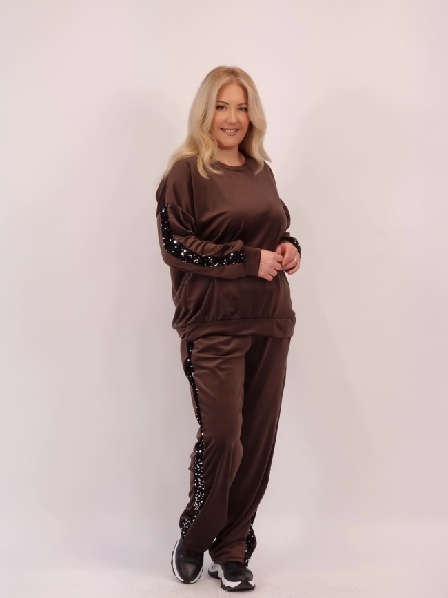 Σετ Μπλούζα Παγιέτα Παντελόνι-Μαύρο