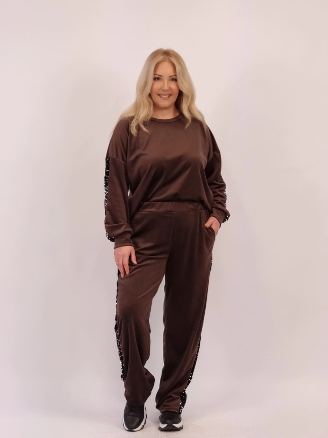 Σετ Μπλούζα Παγιέτα Παντελόνι-Μαύρο