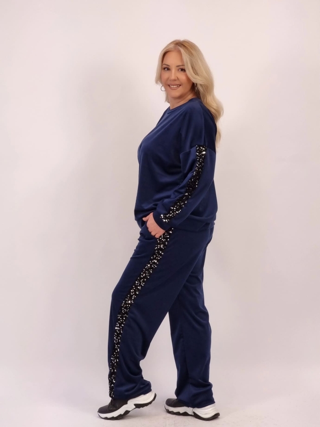 Σετ Μπλούζα Παγιέτα Παντελόνι-Μαύρο