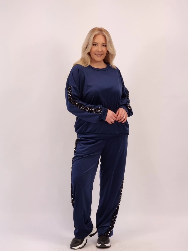 Σετ Μπλούζα Παγιέτα Παντελόνι-Μαύρο