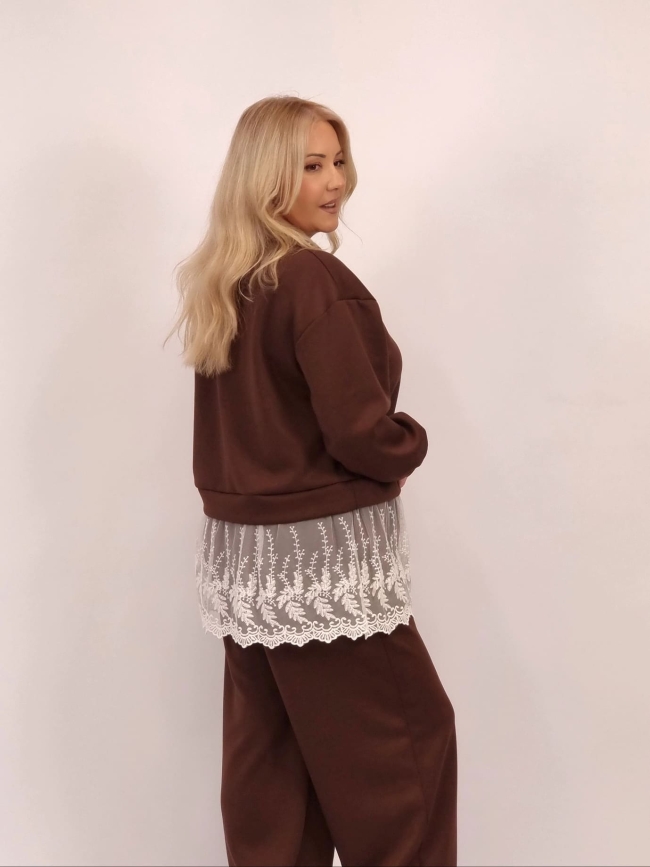 Σετ Μπλούζα Δαντέλα Παντελόνι- Μαύρο Σετ Μπλούζα Δαντέλα Παντελόνι- Μαύρο