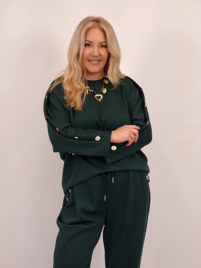 Μπλούζα Με Κουμπιά Μανίκια -Μαύρο Μπλούζα Με Κουμπιά Μανίκια -Μαύρο