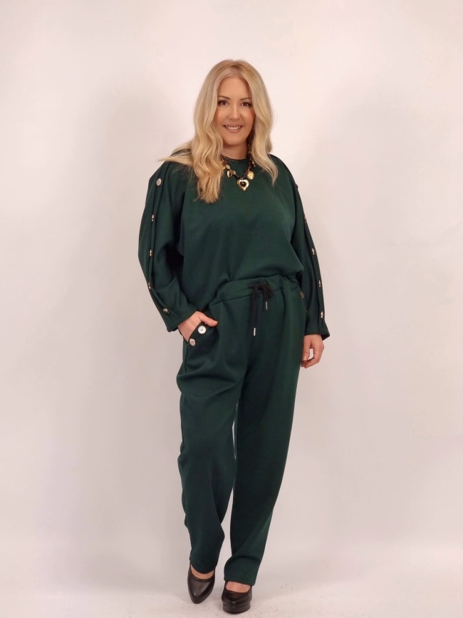 Μπλούζα Με Κουμπιά Μανίκια -Μαύρο Μπλούζα Με Κουμπιά Μανίκια -Μαύρο