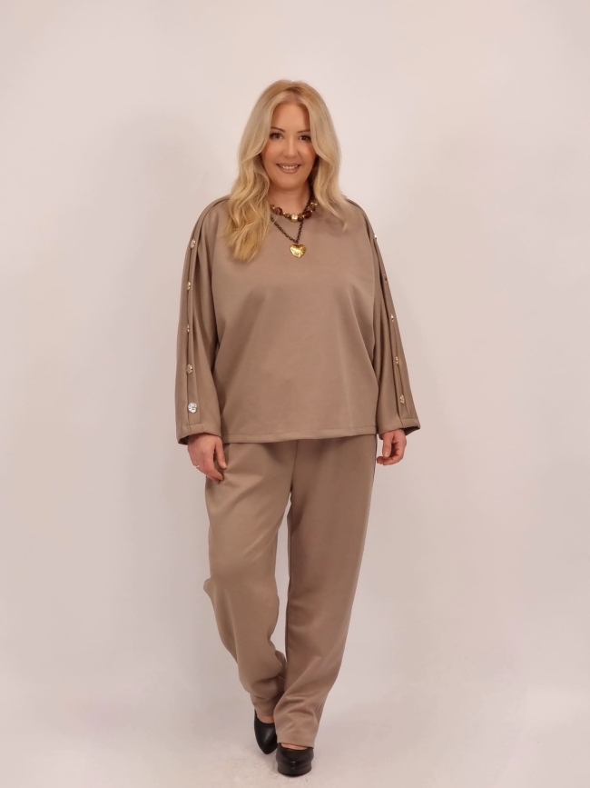 Μπλούζα Με Κουμπιά Μανίκια -Μαύρο Μπλούζα Με Κουμπιά Μανίκια -Μαύρο