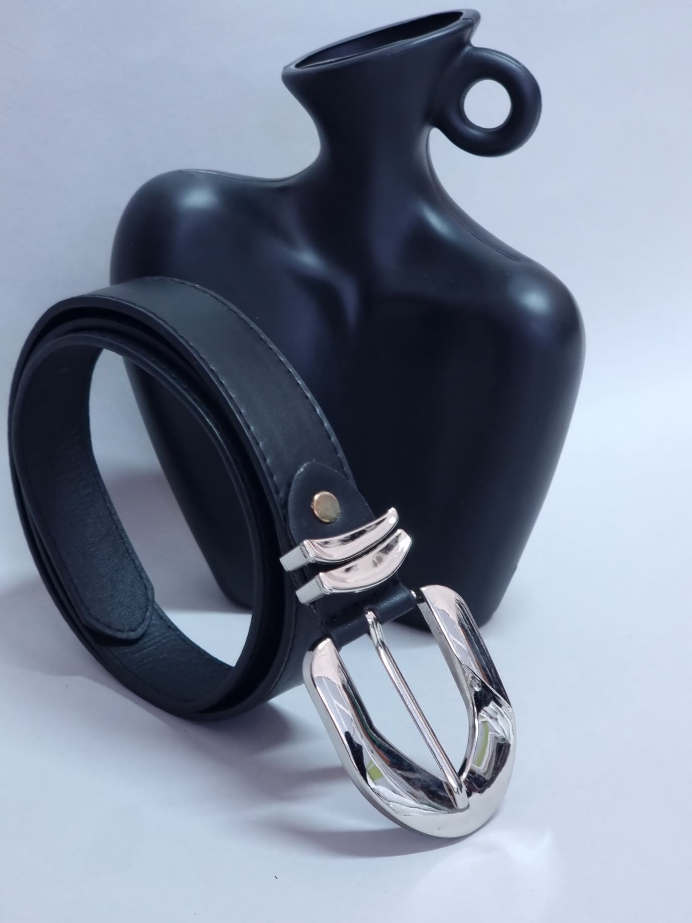 Ζώνη Δερματίνη Ασημί Τοκά- Μαύρη Ζώνη Δερματίνη Ασημί Τοκά- Μαύρη