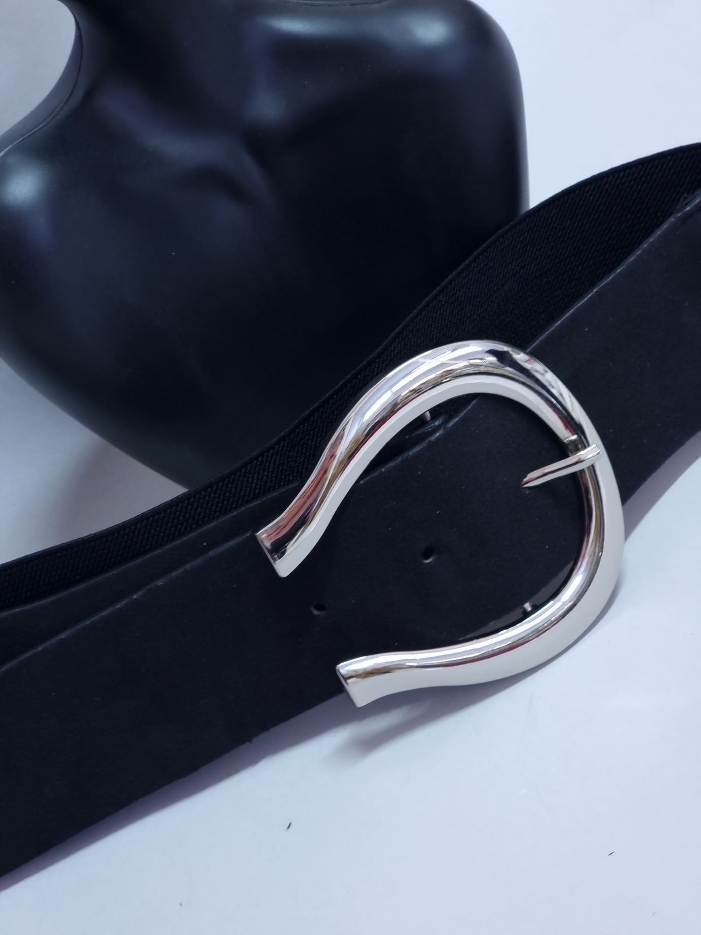 Ζώνη Ελαστική Σουετ Αγκράφα Πέταλο -Μαύρη Ζώνη Ελαστική Σουετ Αγκράφα Πέταλο -Μαύρη