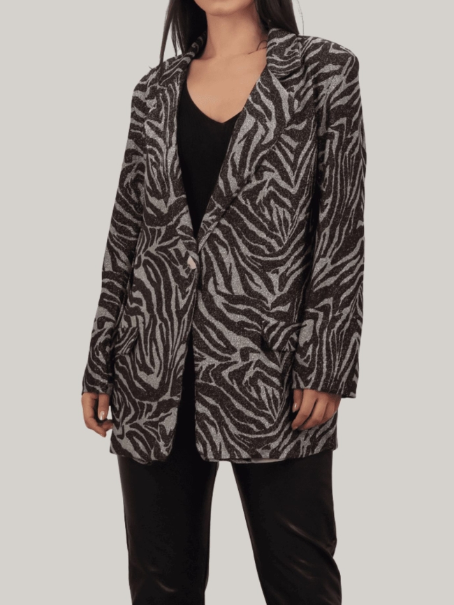 Σακάκι Με Βάτες Ασημοκλωστή