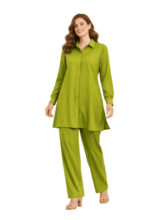 Σετ Πουκαμίσα Μακριά Παντελόνα-Lime