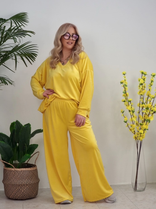 Σετ Oversized Velvet-Κίτρινο