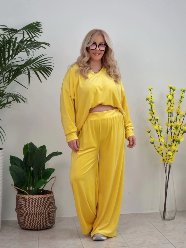 Σετ Oversized Velvet-Κίτρινο