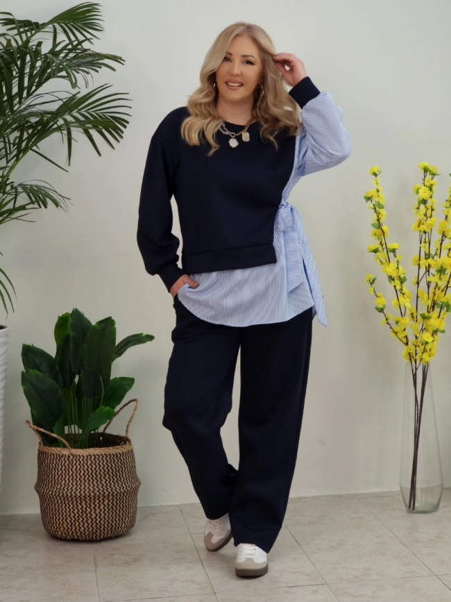 Σετ Μπλούζα Δετό Πουκάμισο Παντελόνι-Μαύρο