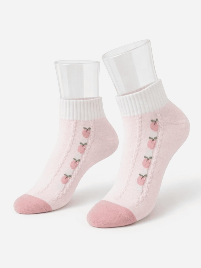 Κάλτσες Γυναικείες Peach πλεξούδα– Ροζ