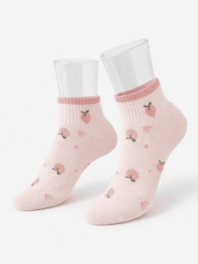 Κάλτσες Γυναικείες Peach print– Ροζ