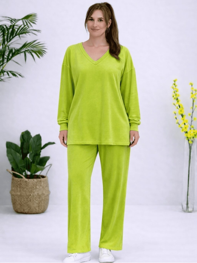 Σετ Βελουτέ V Λαιμόκοψη-Lime