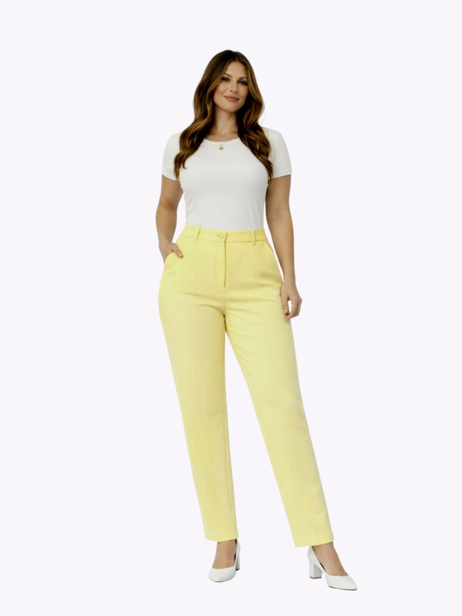 Παντελόνι Oversize Ψηλόμεσο Γραφείου-Λεμονί
