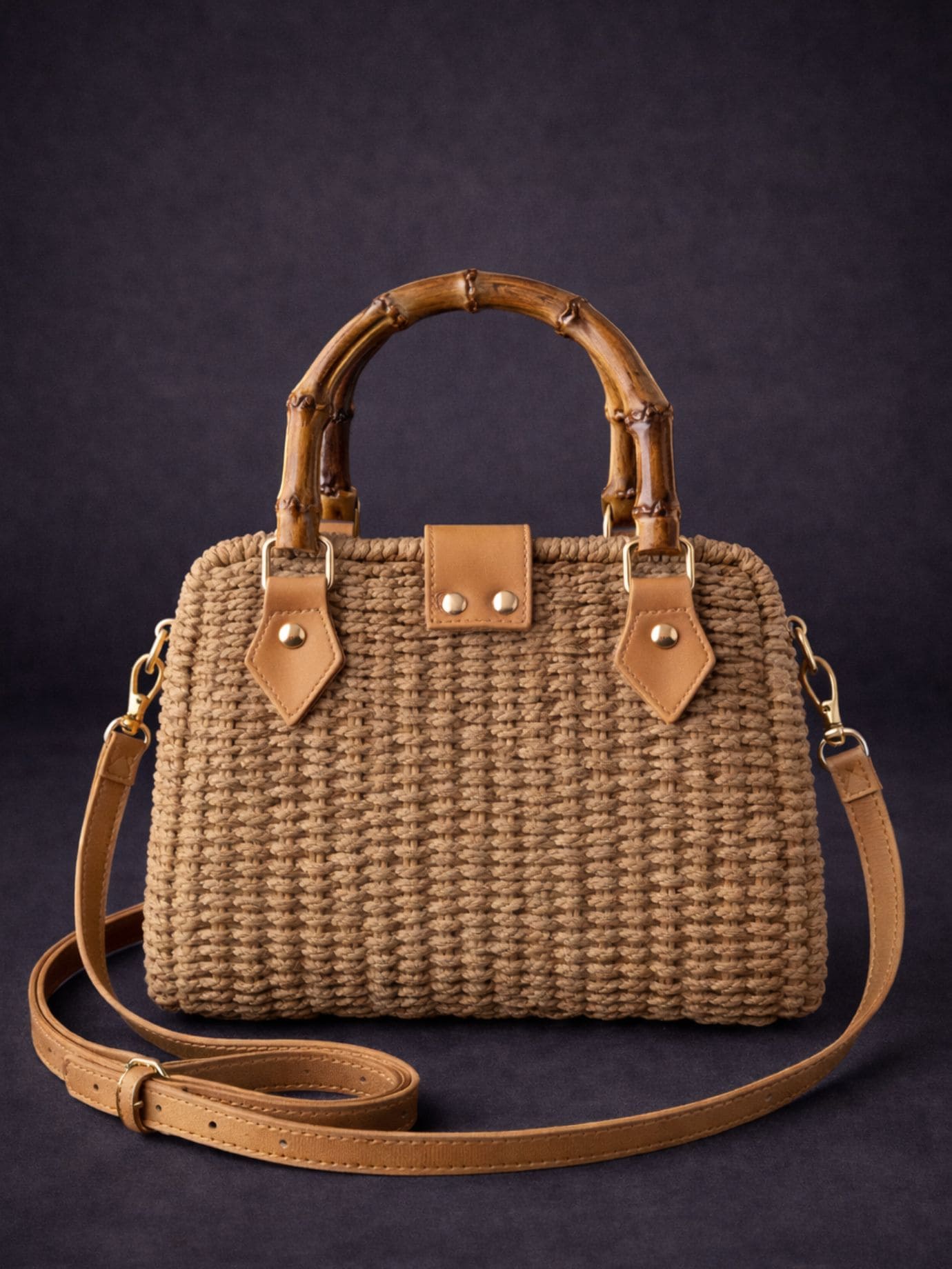 Ψάθινη Τσάντα Χειρός με Χερούλι Μπαμπού – Μπέζ Ψάθινη Τσάντα Χειρός με Χερούλι Μπαμπού – Μπέζ