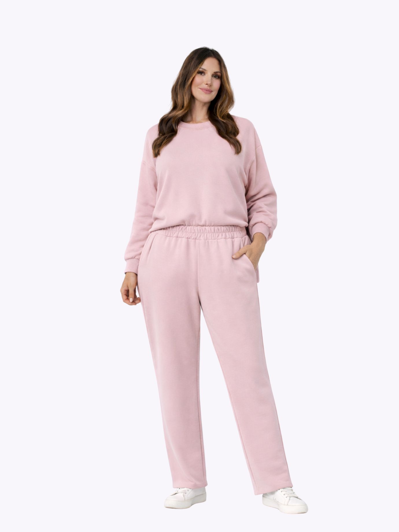 Σετ Casual Λεπτομέρεια Φερμουάρ-Ροζ Σετ Casual Λεπτομέρεια Φερμουάρ-Ροζ