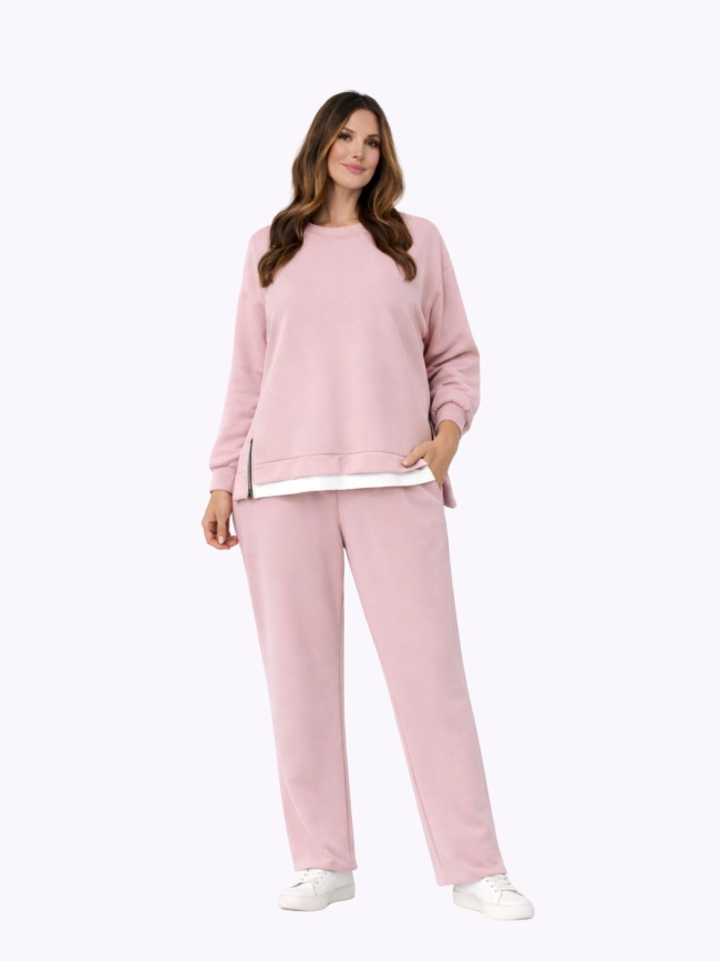 Σετ Casual Λεπτομέρεια Φερμουάρ-Ροζ