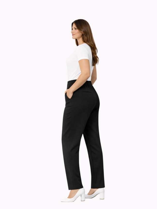 Παντελόνι Oversize Ψηλόμεσο Γραφείου-Μαύρο