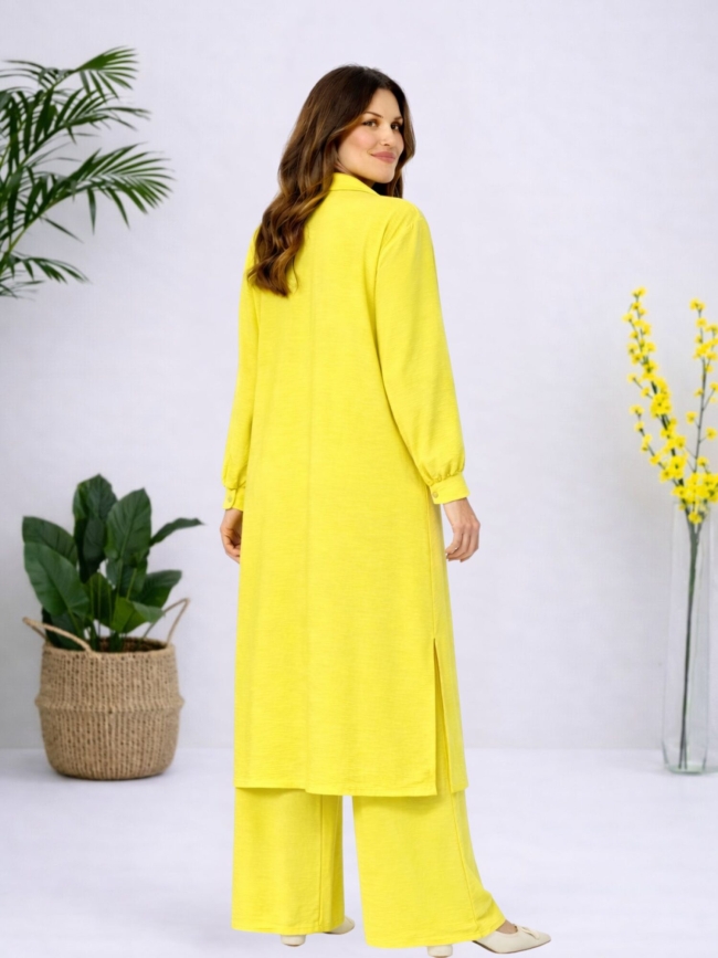 Σετ Πουκαμίσα Μακριά Παντελόνα-Κίτρινο