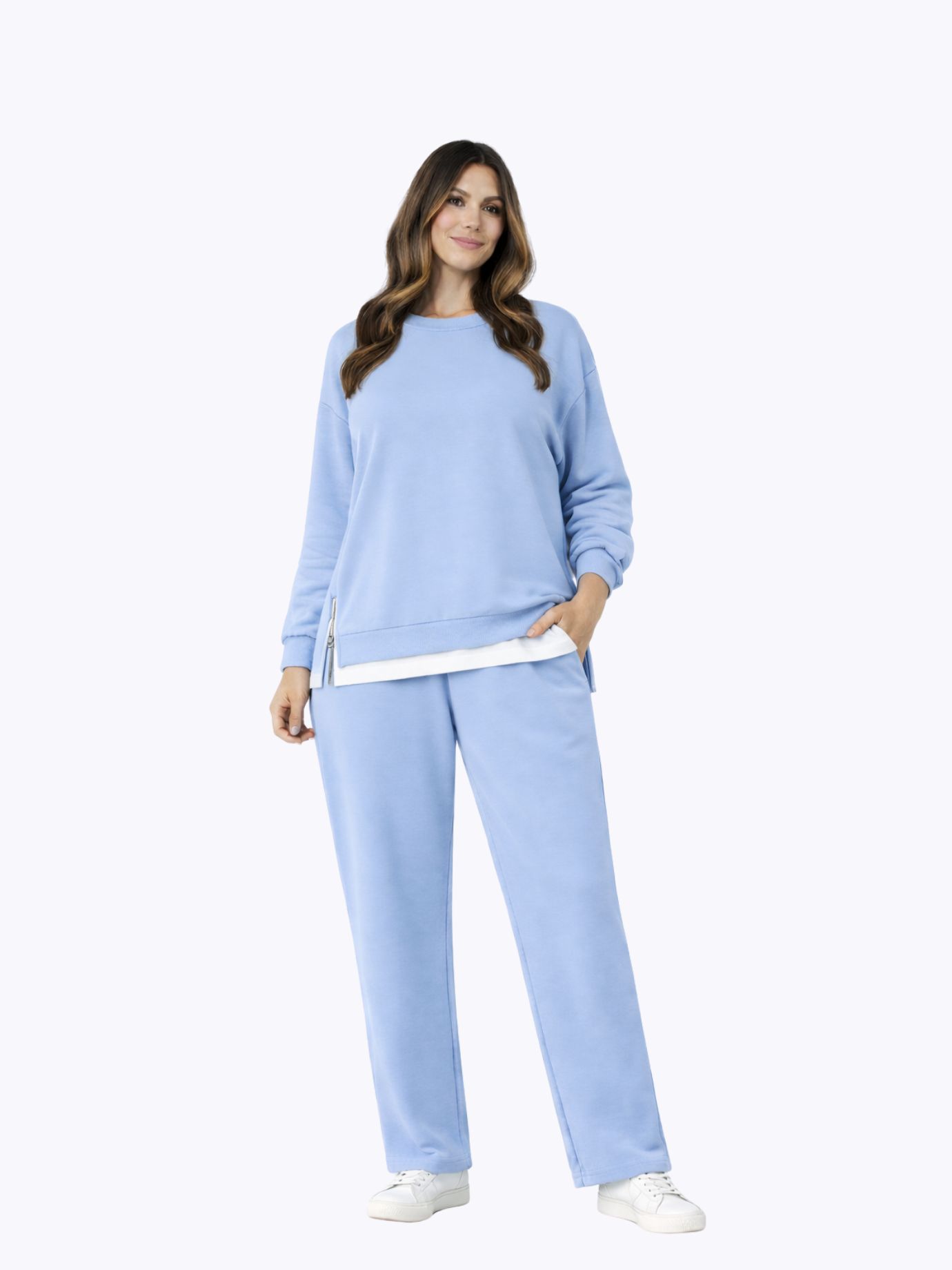 Σετ Casual Λεπτομέρεια Φερμουάρ-Μπλέ ίντιγκο Σετ Casual Λεπτομέρεια Φερμουάρ-Μπλέ ίντιγκο